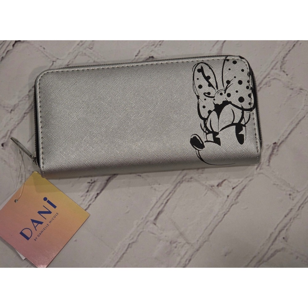 Dani by Danielle Nicole Disney Minnie Mouse Silver Zip Around Wallet DMDS0149
